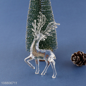Wholesale clear acrylic reindeer pendants Christmas tree crystal ornaments