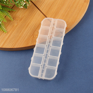 High quality 12 grids plastic nail art decoration storage container