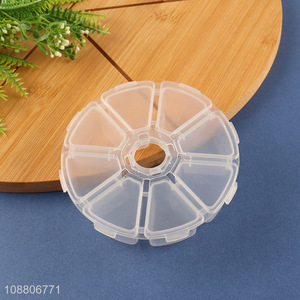 Wholesale 8 grids plastic fishing lures nail tips storage container