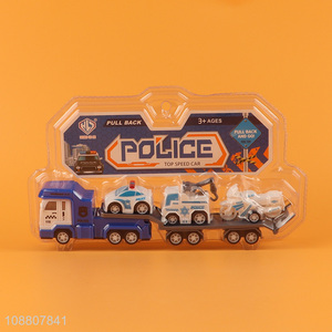 China products kids pull back police car toy set