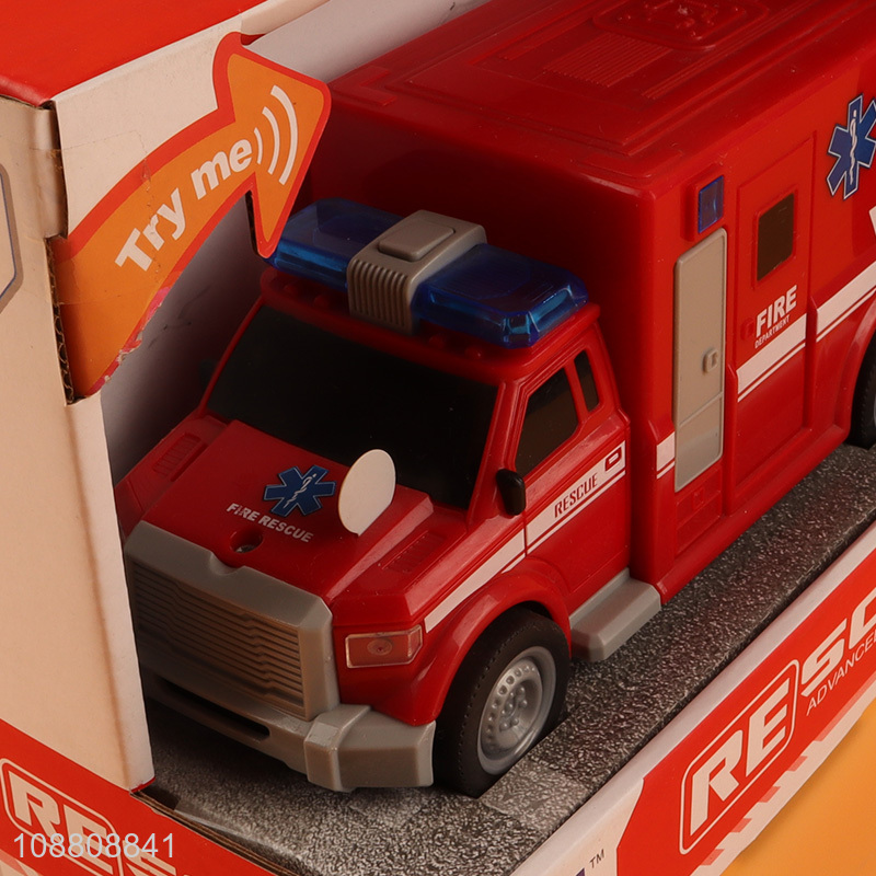 Hot sale inertia fire truck toy with sound and light
