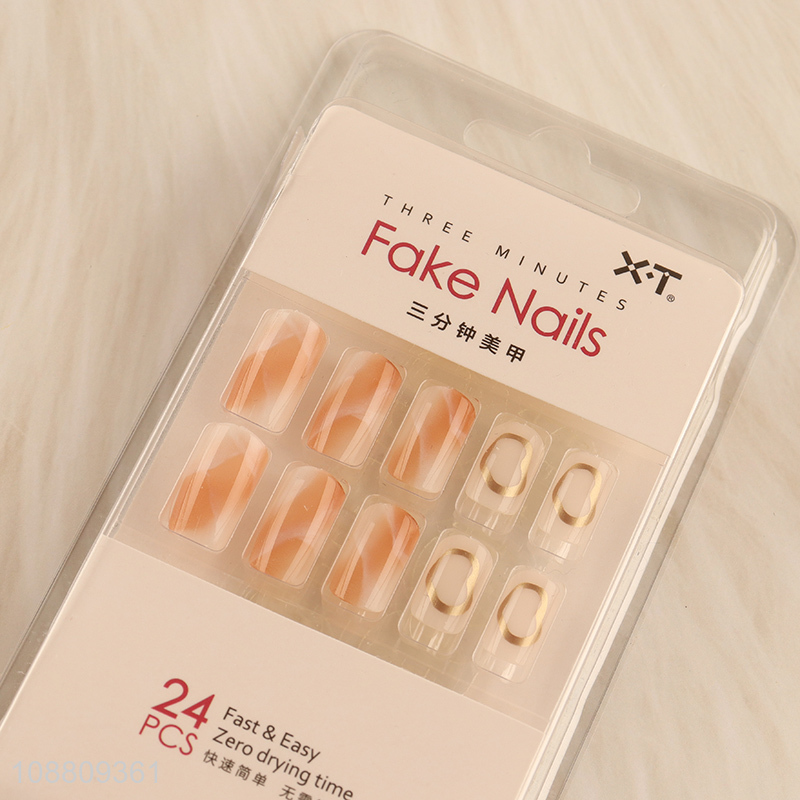 Online wholesale 24pcs short size press-on nails fake nails