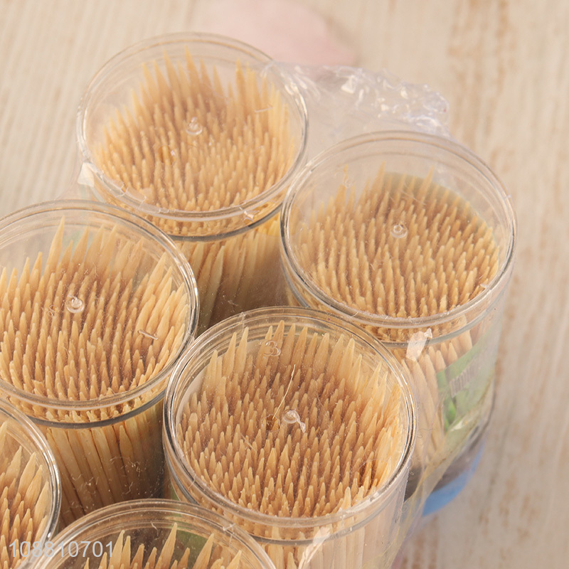 Hot selling 6-box disposable bamboo toothpicks(280pc/bottle)
