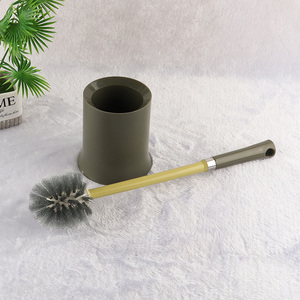 Good quality plastic toilet brush and holder with long handle
