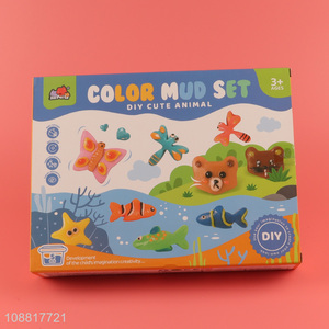 Most popular cute animal series diy color mud set toys