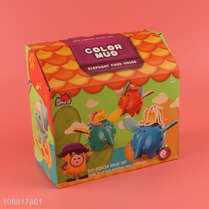 Hot items elephant diy color mud set playdough set toy
