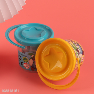 Best selling kids diy colored clay set toy with plastic bucket