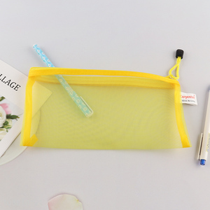Online wholesale A6 clear mesh file bag pencil pouch with zipper