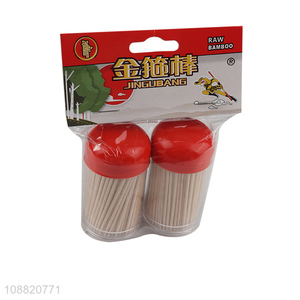Most popular bamboo disposable toothpick with plastic bottle