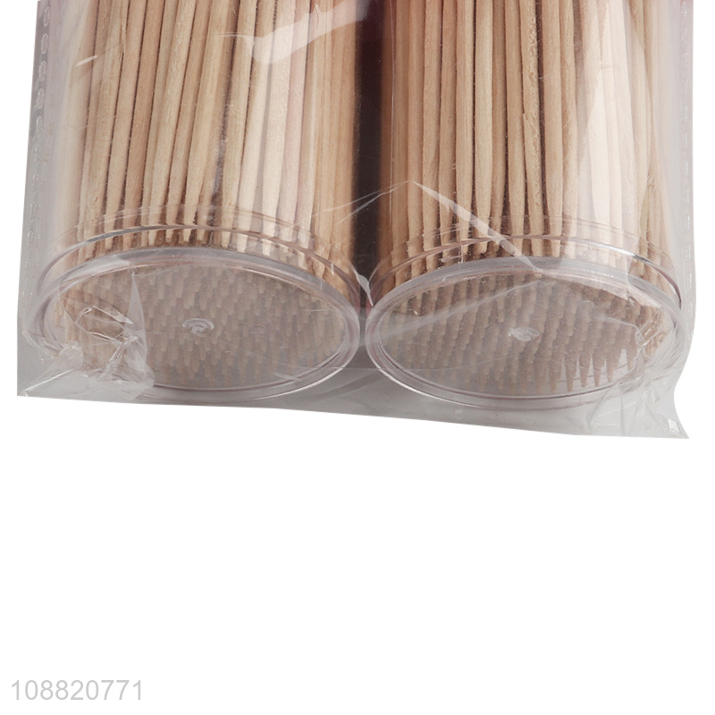 Most popular bamboo disposable toothpick with plastic bottle