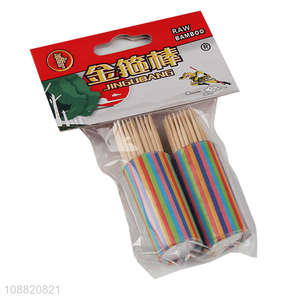Yiwu market bamboo toothpick with toothpick holder