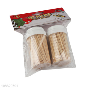 Best selling home restaurant bamboo toothpick with toothpick containers