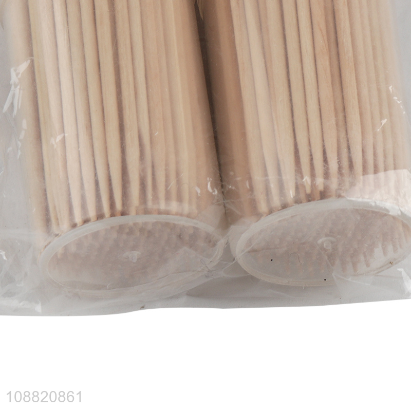 Hot selling home restaurant bamboo toothpick with toothpick containers