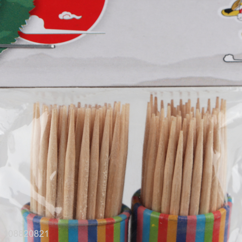 Yiwu market bamboo toothpick with toothpick holder