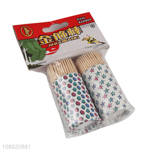 Most popular disposable bamboo toothpick with toothpick holder