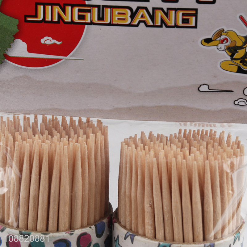 Most popular disposable bamboo toothpick with toothpick holder