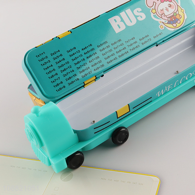 New product double-decker train shaped metal pencil box