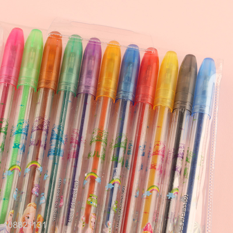 Factory supply 12 colors glitter gel pens for coloring