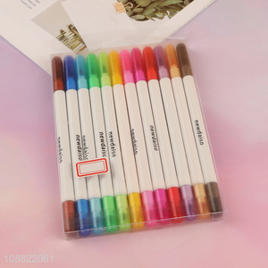 High quality 12 colors dual tip water color pens for children