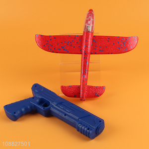 Wholesale foam airplane launcher toy outdoor throwing toys for kids