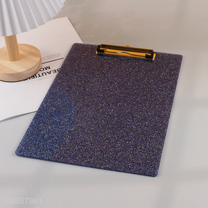 New product A5 glitter plastic clip board for office hospital