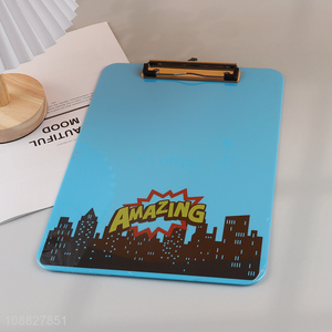 Wholesale A4 custom logo plastic clipboard with low profile clip