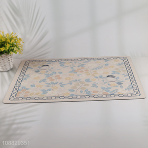 Factory price luxury non-slip floral print bathroom mat rug