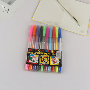 Factory price multicolor students stationery ballpoint pen set