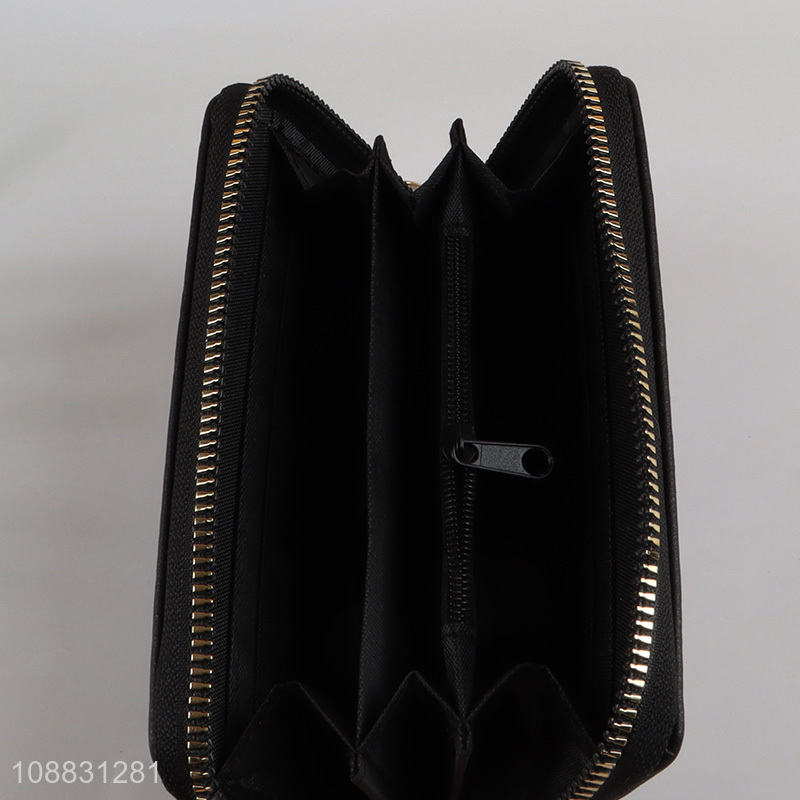 Wholesale rivet pu leather wallet credit card holder for women