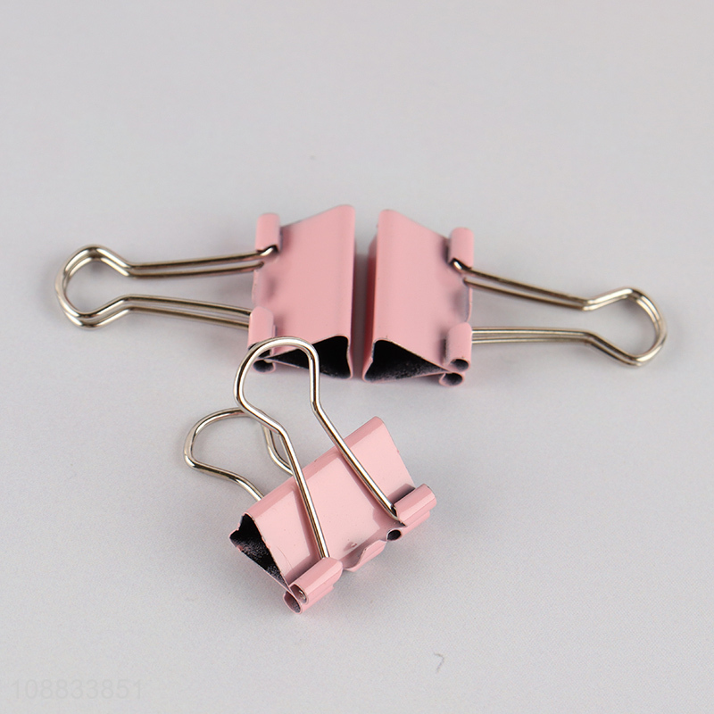 China factory pink 25pcs school stationery metal clips