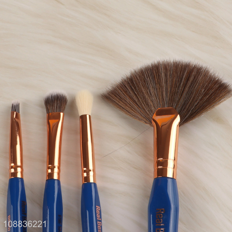 Wholesale 4pcs nylon bristle makeup brushes for face eye makeup