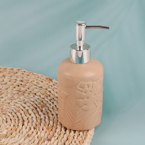 Hot selling embossed refillable ceramic liquid soap dispenser bottle