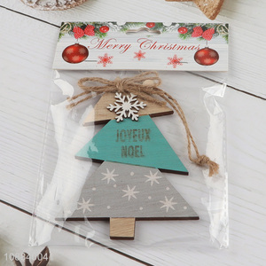 Online Wholesale Painted Wooden Slices Christmas Tree Ornaments
