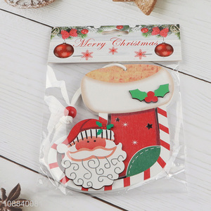 New Arrival Painted Wooden Slices Christmas Tree Ornaments