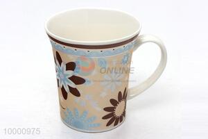 High quality big mouth Ceramic Cup with flower pattern