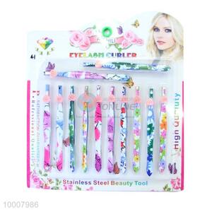 Wholesale Colorful Pattern Eye-brow Stainless Steel <em>Tweezer</em> With Heart Decoration