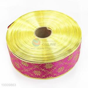 Wholesale Purple Satin Ribbon With Gold Border