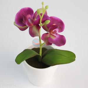 High Artificial Plants Purple Butterfly Orchid  Artificial Flower Bonsai with Vase