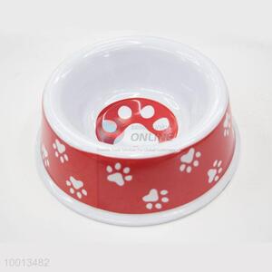 Wholesale Red Footprint Plastic Pet <em>Bowl</em>