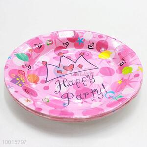 Wholesale 10pcs/<em>bag</em> Pink <em>Paper</em> Dish Birthday Party Decoration