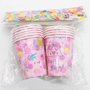 10pcs/bag Pink <em>Paper</em> <em>Cups</em> for Birthday Festive Party
