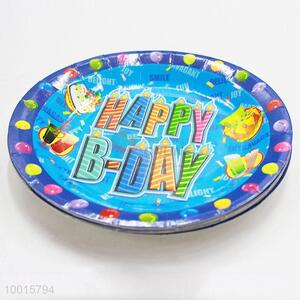 Wholesale 10pcs/<em>bag</em> Blue <em>Paper</em> Dish for Birthday Festive Party