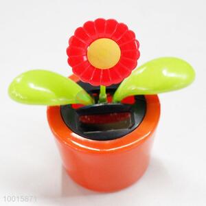 New arrival solar powered flower dancing toy car decoration flip flap solar toy for kids