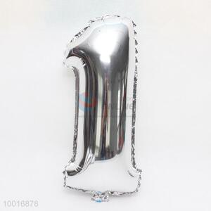 Inflatable number 1 silver foil balloon