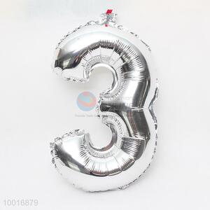 Good quality number 3 foil balloon