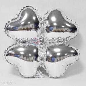 Hot sale silver 4-heart foil balloon