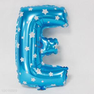 Blue inflatable letter E balloon