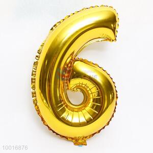 Party decoration figure 6 gold foil balloon