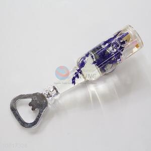 Purple dry flower magnetic beer opener