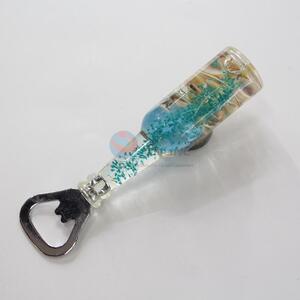Blue flower&shell magnetic beer opener